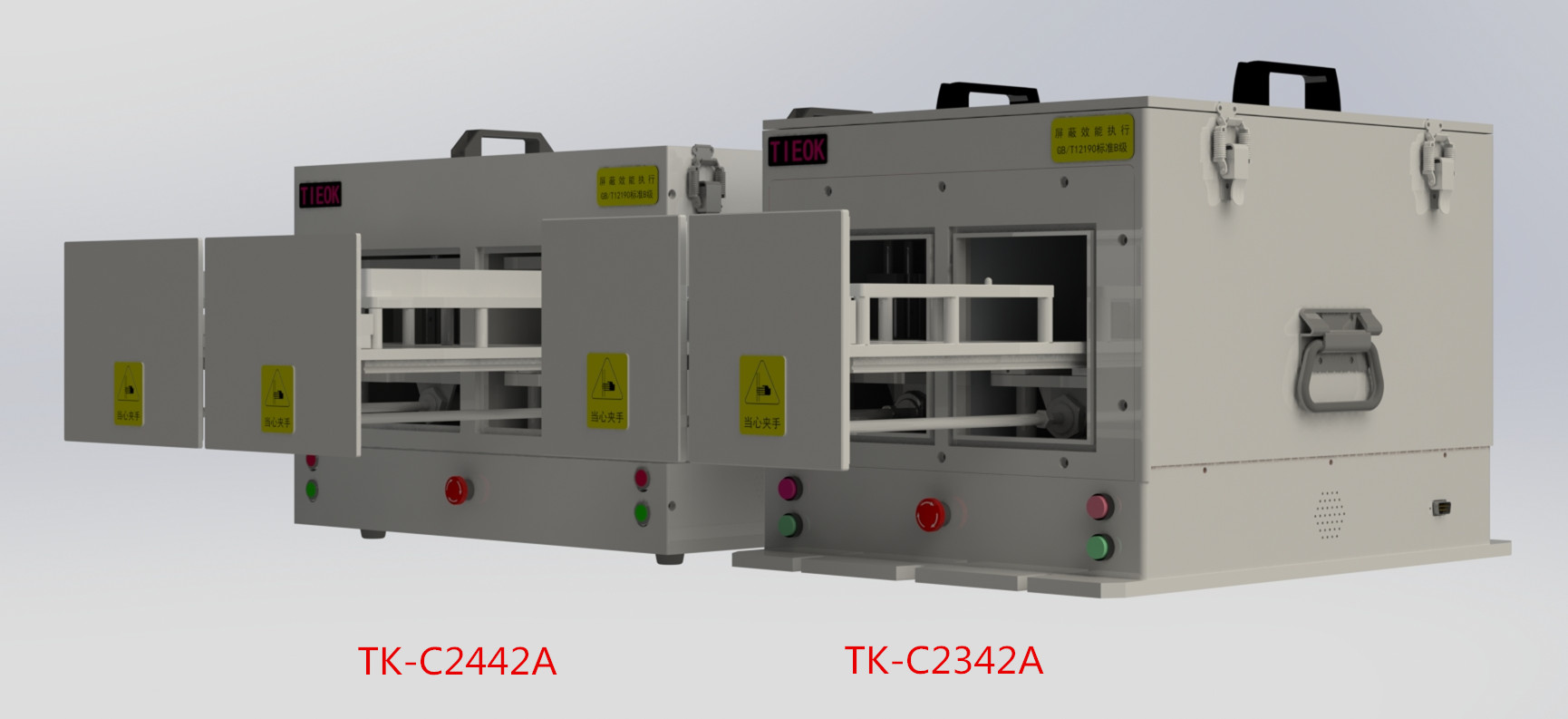 Automatic drawer type shielding cabinet with two doors